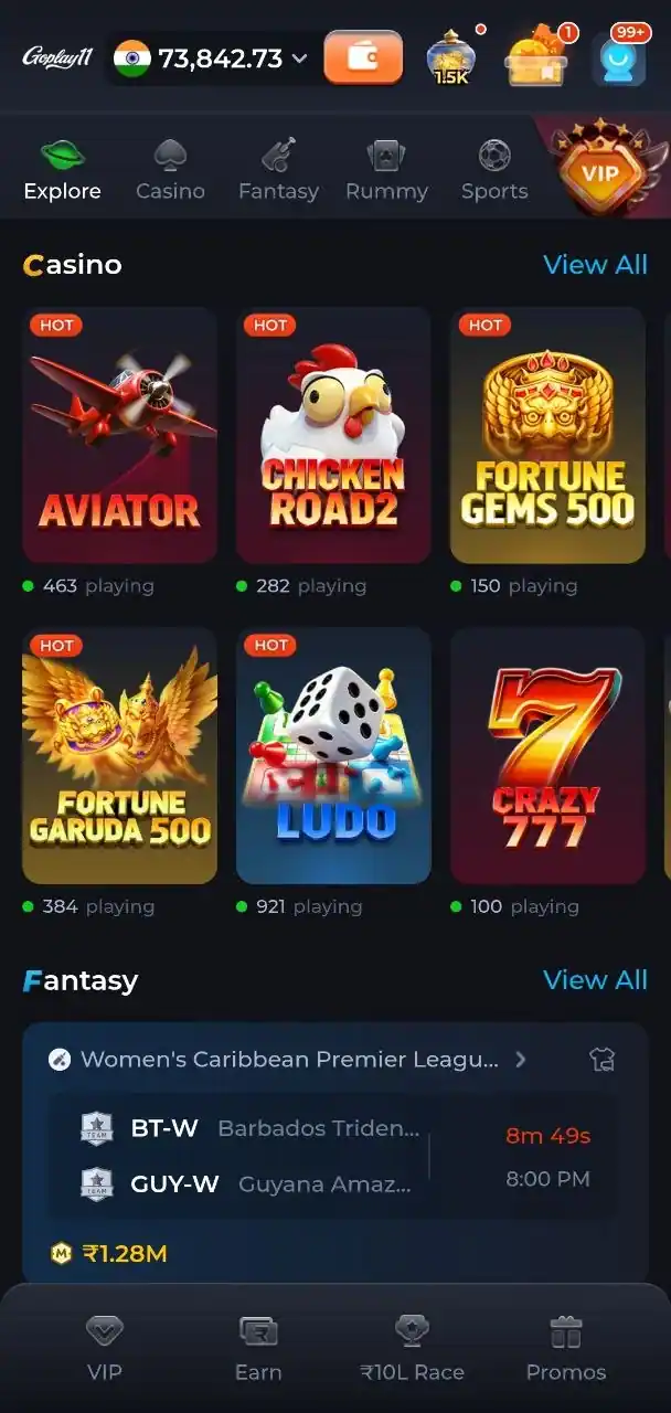 GoPlay11 app screenshot 1